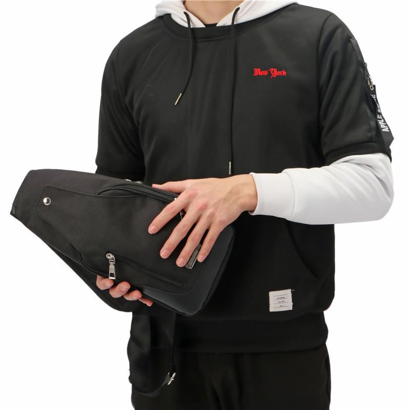 Pánská Náprsní Taška Usb Proti Krádeži Crossbody Messenger Batoh Přes Rameno Sling Pack Sports Travel