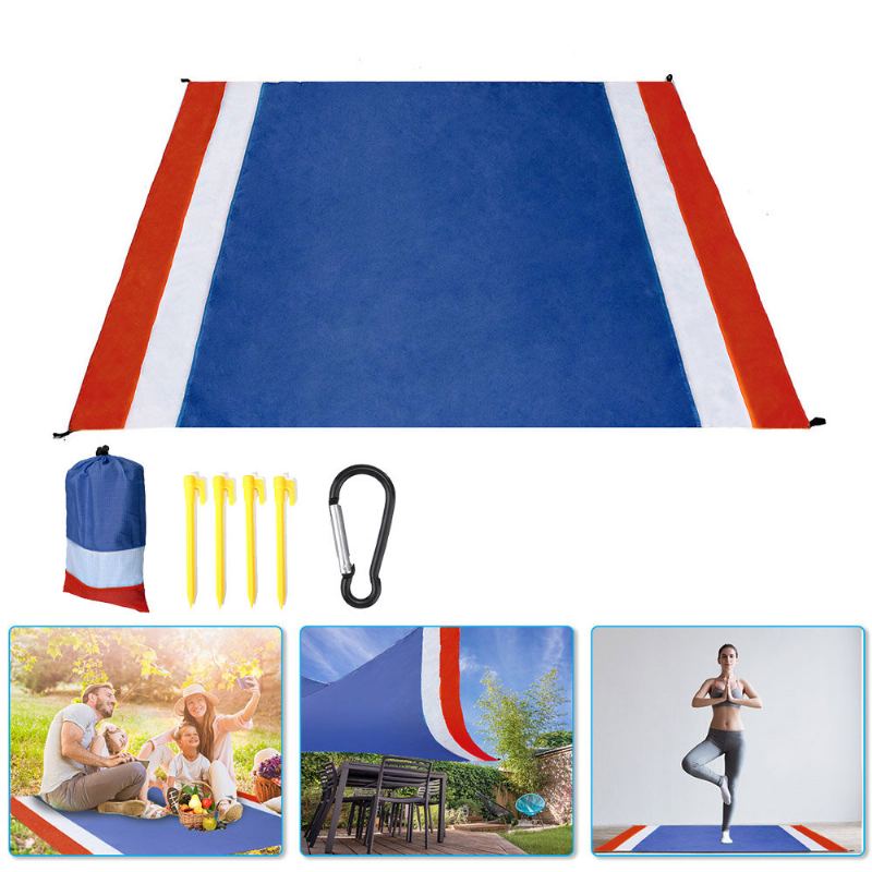 Plážová Podložka 200 X 210 cm Deka Bez Písku Vodotěsná Na Piknik Nadměrná Sluneční Clona Baldachýn Outdoor Camping Cestování