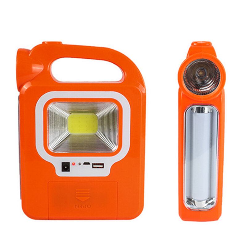 Přenosná Solární Svítilna Cob Led Pracovní Nouzové Bodové Světlo Usb Dobíjecí Ruční Pro Venkovní Turistiku Kempování