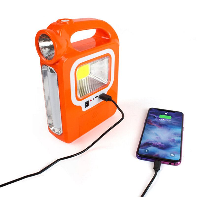 Přenosná Solární Svítilna Cob Led Pracovní Nouzové Bodové Světlo Usb Dobíjecí Ruční Pro Venkovní Turistiku Kempování