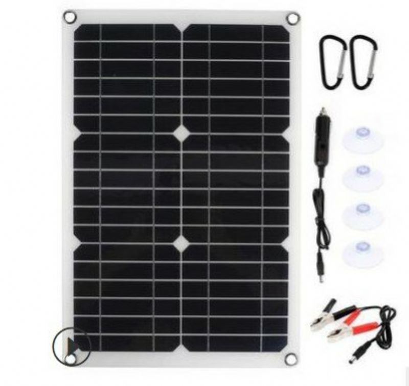 Přenosný 30w 18v Solární Panel Multifunkční Sada Nabíječky Vodotěsná Nouzová Fotovoltaická Nabíječka Pro Venkovní Cestování Kempování Rv