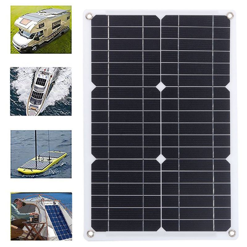 Přenosný 30w 18v Solární Panel Multifunkční Sada Nabíječky Vodotěsná Nouzová Fotovoltaická Nabíječka Pro Venkovní Cestování Kempování Rv