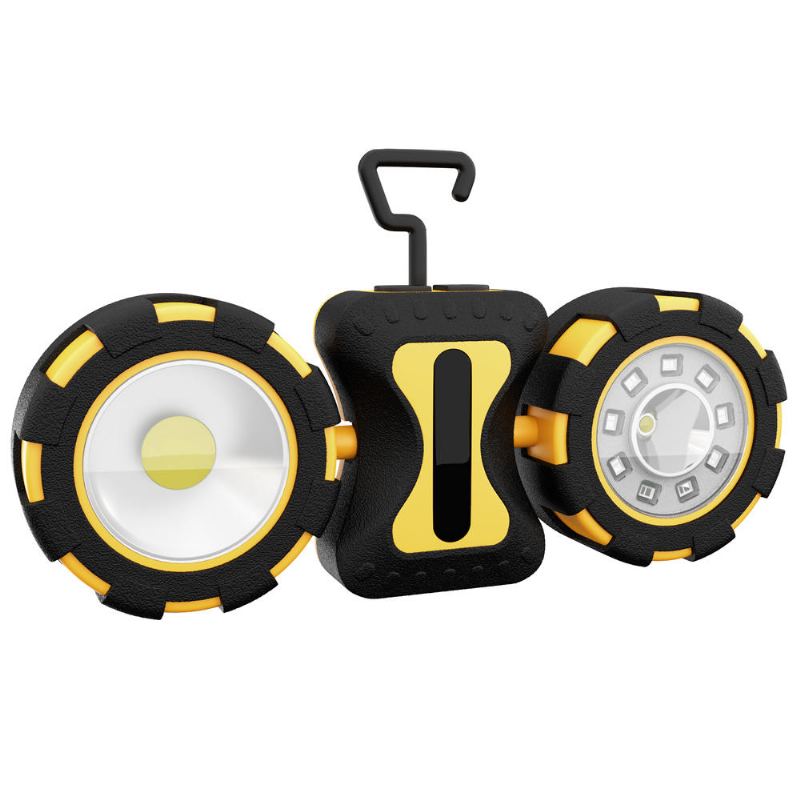 Sl11 500 Lumenů 10w Cob Led Kempingové Světlo S Dvojitou Hlavou S Magnetickým Připojením 4 Režimy Nouzová Svítilna Vyhledávací