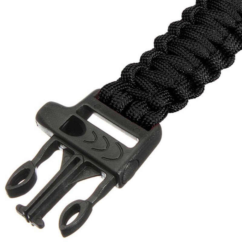 Survival Paracord Náramek Whistle Světelné Vojenské Hodinky Na Zápěstí