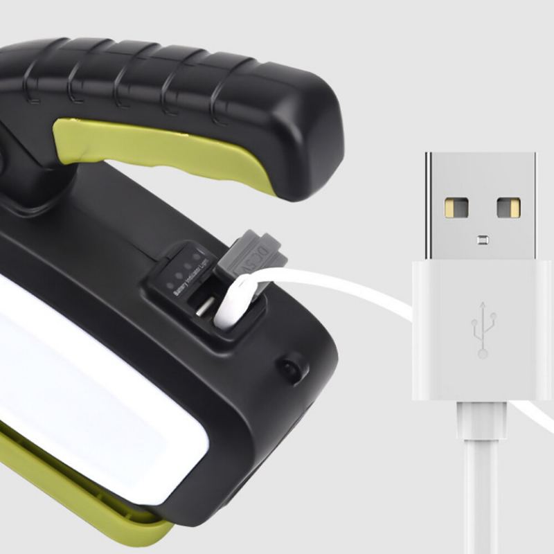 T6+cob Led Reflektor 120° Nastavitelný 6 Režimů Usb Nabíjení Searchlight Power Display Kempingová Lampa Powerbanka Pro Turistiku Lov Svítilnu