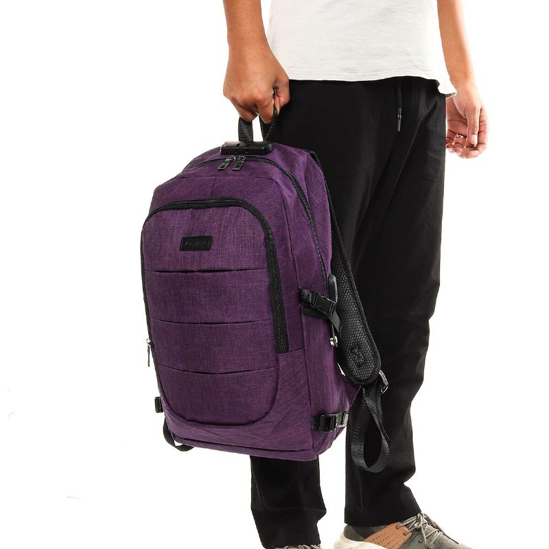 Unisex Batoh Na Notebook S Ochranou Proti Krádeži Cestovní Do Školy Do S Bezpečným Zámkem + Usb Port