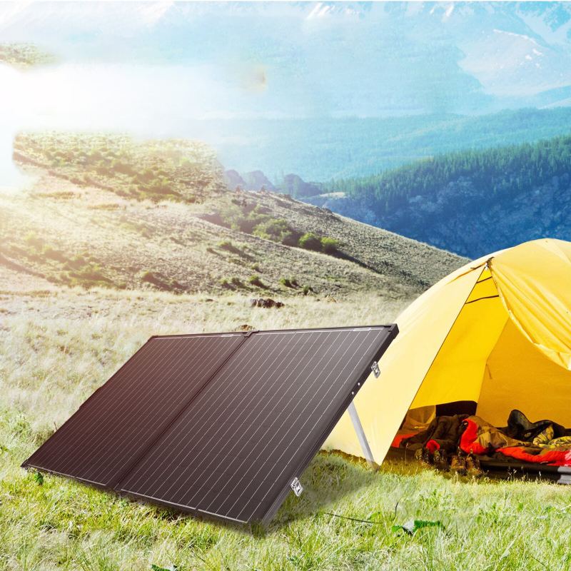 Us Direct Atem Power Ap-fold-fles 200w Monokrystalický Solární Panel Bez Skla Přenosný Kufr Vybavený 20a Mppt Ovladačem Pro 12v Baterie Rv Camping
