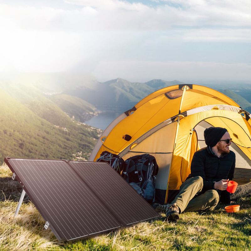 Us Direct Atem Power Ap-fold-fles 200w Monokrystalický Solární Panel Bez Skla Přenosný Kufr Vybavený 20a Mppt Ovladačem Pro 12v Baterie Rv Camping