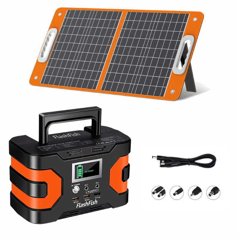 Us Direct Flashfish Ea150 200w Špičkový Výkon 166wh 45000mah Přenosná Elektrárna + Tsp 18v 60w Skládací Přenosný Záložní Solární Panel Pro Nouzovou Energii