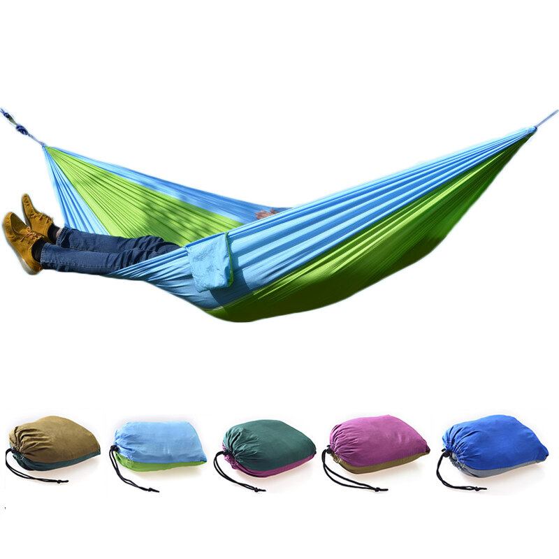 Venkovní Kempingová Houpací Síť Padáková Tkanina Lehká Nylonová Přenosná Síť Pro 1-2 Osoby 260 X 140 cm