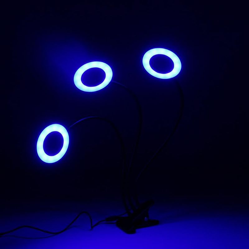 Lustreon Usb 18w 3heads Clip-on Grow Light Stmívatelné Časovací Lampa Na Rostliny Pro Pokojovou Květinu Dc5v