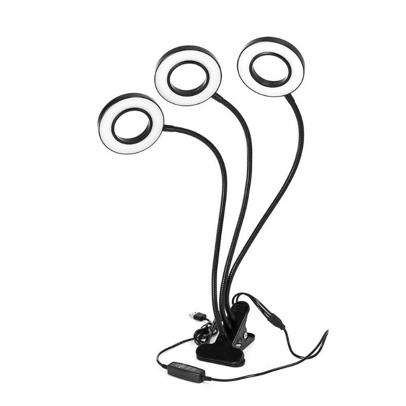 Lustreon Usb 18w 3heads Clip-on Grow Light Stmívatelné Časovací Lampa Na Rostliny Pro Pokojovou Květinu Dc5v