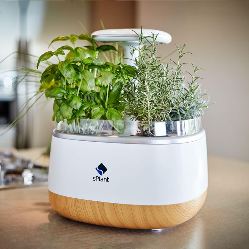 Sada S Plant Smart Fresh Herb Garden Inteligentní Vnitřní Klíček Led Osvětlení Zahradní Květináč Se Čtyřmi Květinami S Dálkovým Ovládáním Pomocí Samozavlažovací Technologie