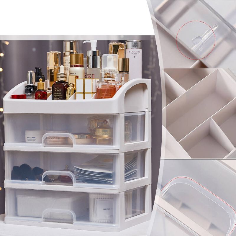 1/2/3 Vrstvy Kosmetická Úložná Krabička Držák Na Šperky Zásuvka Na Make-up Pouzdro Stolní Organizér Zásobník