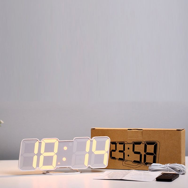 30 Digitální Rgb Led Budík Dálkové Ovládání Teplota Vlhkost Stolní Nástěnné Hodiny S Hlasovým Ovládáním