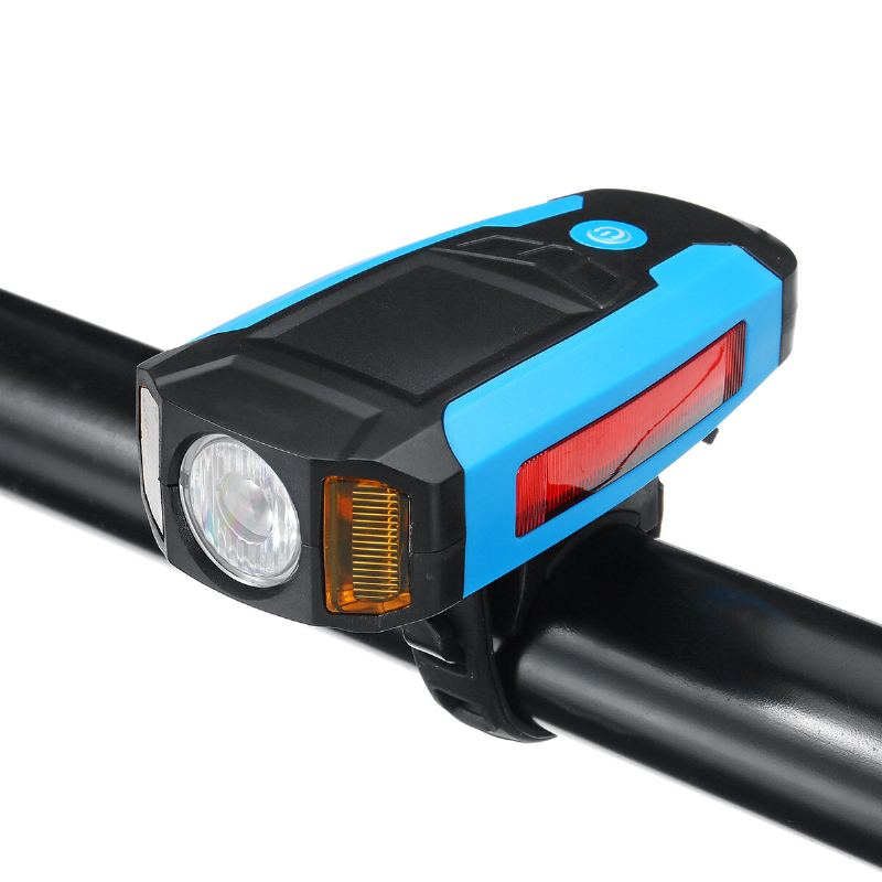 3-v-1 300lm Cob Cyklistický Světlomet Lcd Obrazovka 5-režimová Lampa Rámu Jízdního Kola 130db Bike Horn Vodotěsná Venkovní Cyklistika