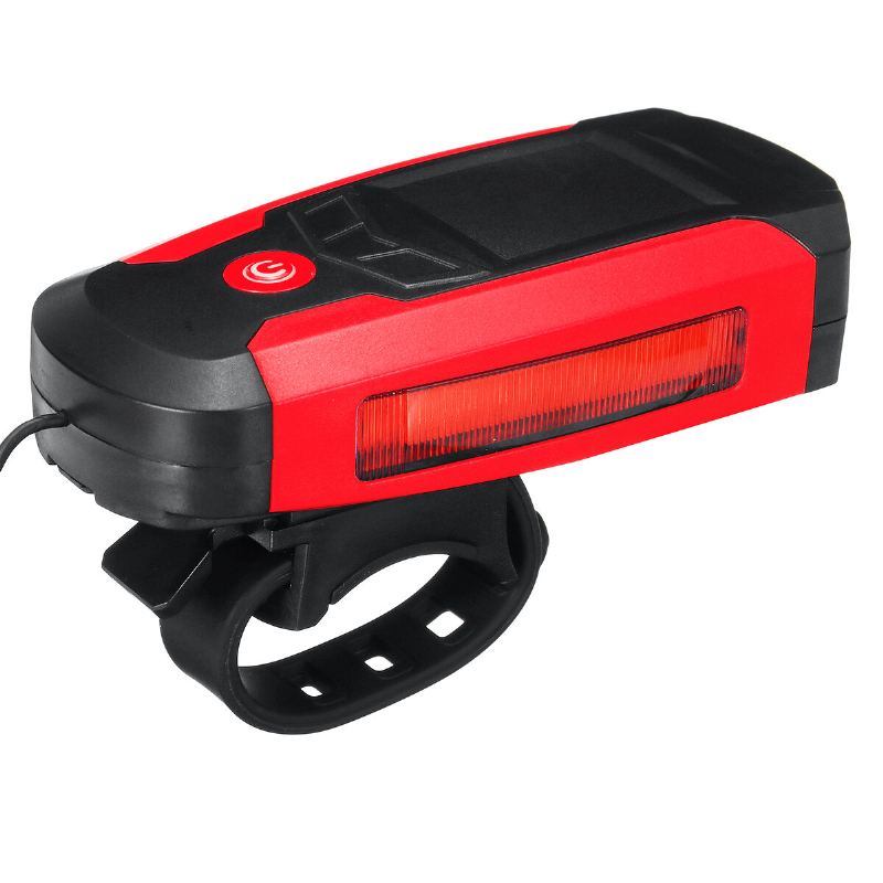 3-v-1 300lm Cob Cyklistický Světlomet Lcd Obrazovka 5-režimová Lampa Rámu Jízdního Kola 130db Bike Horn Vodotěsná Venkovní Cyklistika