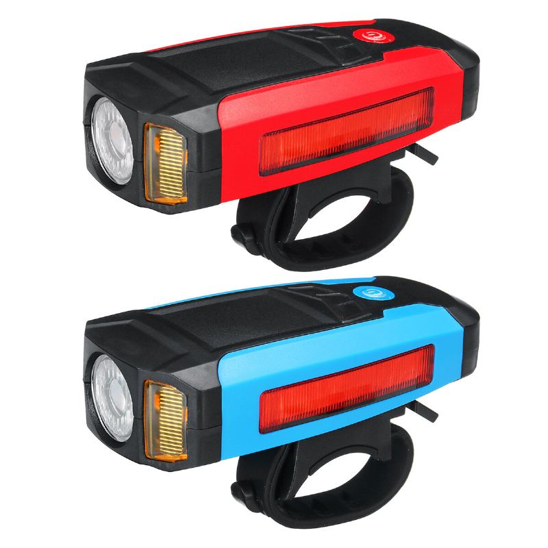 3-v-1 300lm Cob Cyklistický Světlomet Lcd Obrazovka 5-režimová Lampa Rámu Jízdního Kola 130db Bike Horn Vodotěsná Venkovní Cyklistika