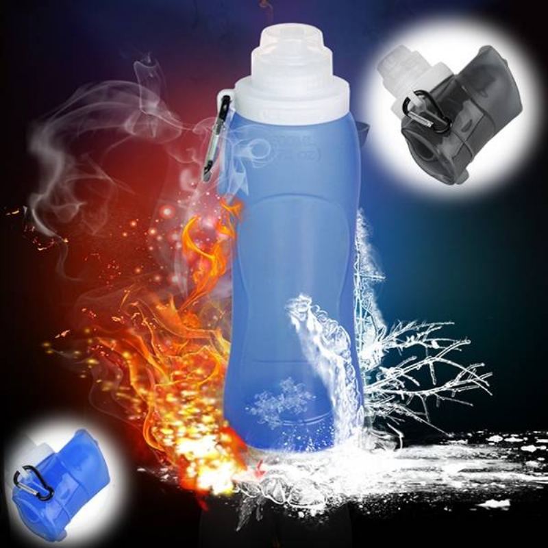 500ml Skládací Silikonová Láhev Na Vodu Přenosná Konvice Pro Cyklistiku Outdoorové Sporty