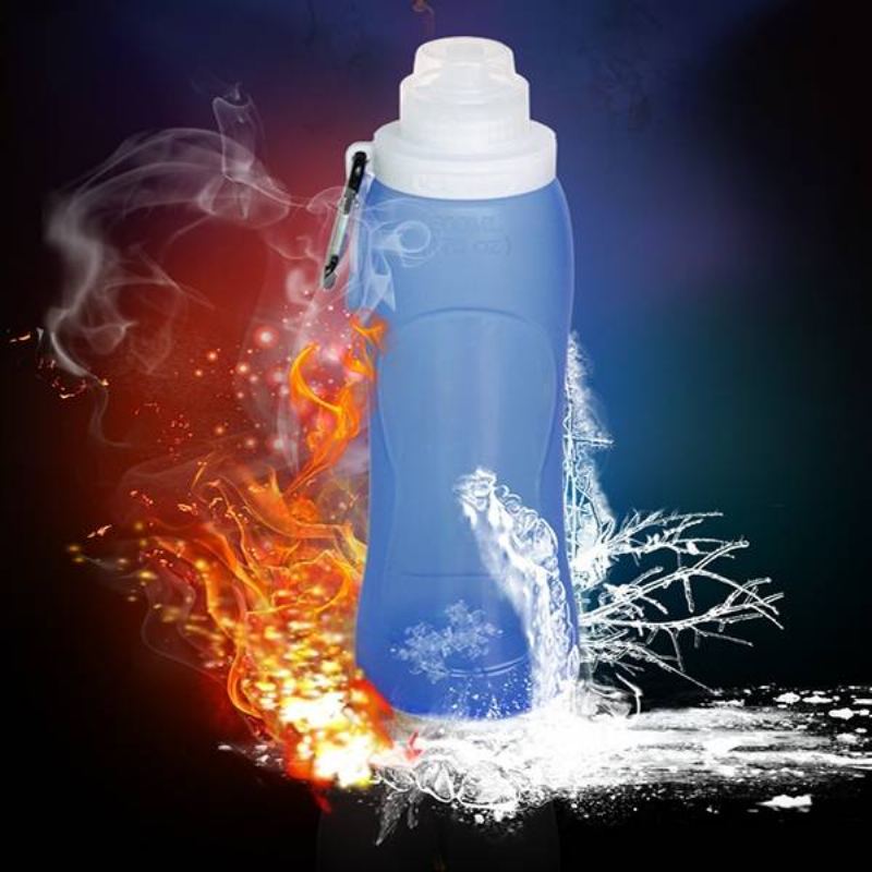 500ml Skládací Silikonová Láhev Na Vodu Přenosná Konvice Pro Cyklistiku Outdoorové Sporty