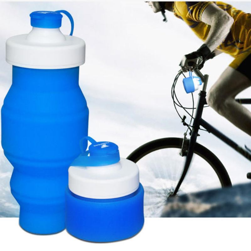 530ml Přenosná Silikonová Zatahovací Skládací Měkká Nádoba Na Vodu Outdoorové Rybaření Cestovní Kempingová Láhev