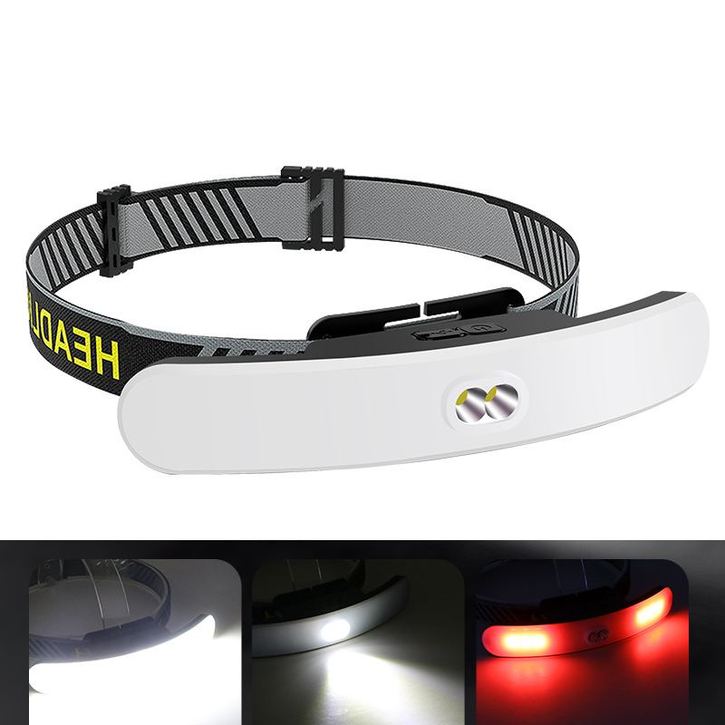 Bikight 1200mah 42 Led Čelovka Bílé Světlo+červené Světlo Čelní Cob Velký Světlomet Běžecké Opravná Lampa
