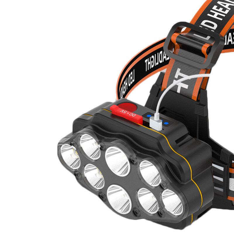 Bikight 4-režimová 8*xpg Led Čelovka Usb Dobíjecí Camping Head Light 18650 Rybářská Lucerna Vodotěsná Svítilna Na Hlavu