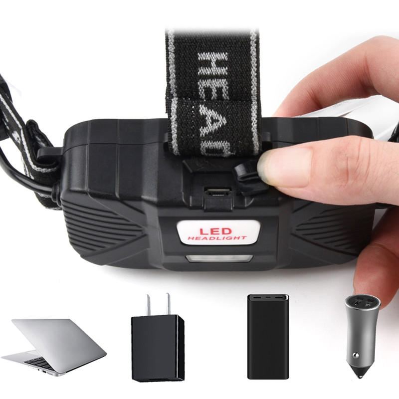 Bikight Th-t123 600lm Cob Led Čelovka Usb Dobíjecí Svítilna Se 4 Režimy Mini Vodotěsná Baterka Do Čelovky