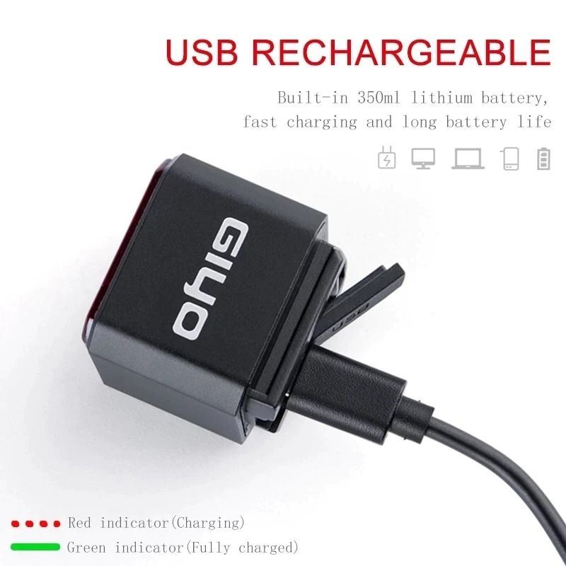 Brzdové Světlo Zadní Usb Nabíjecí Cyklistická Svítilna