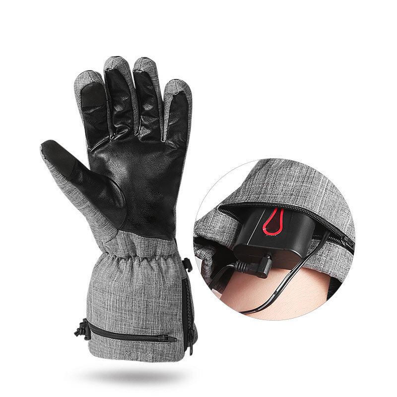 Motocyklové Vyhřívané Rukavice Full Finger Usb Nabíjení 3 Rychlostní Nastavitelná Dotyková Obrazovka Lyžařské Vodotěsné Termorukavice Pro Sněžný Skútr Cyklistické Kolo