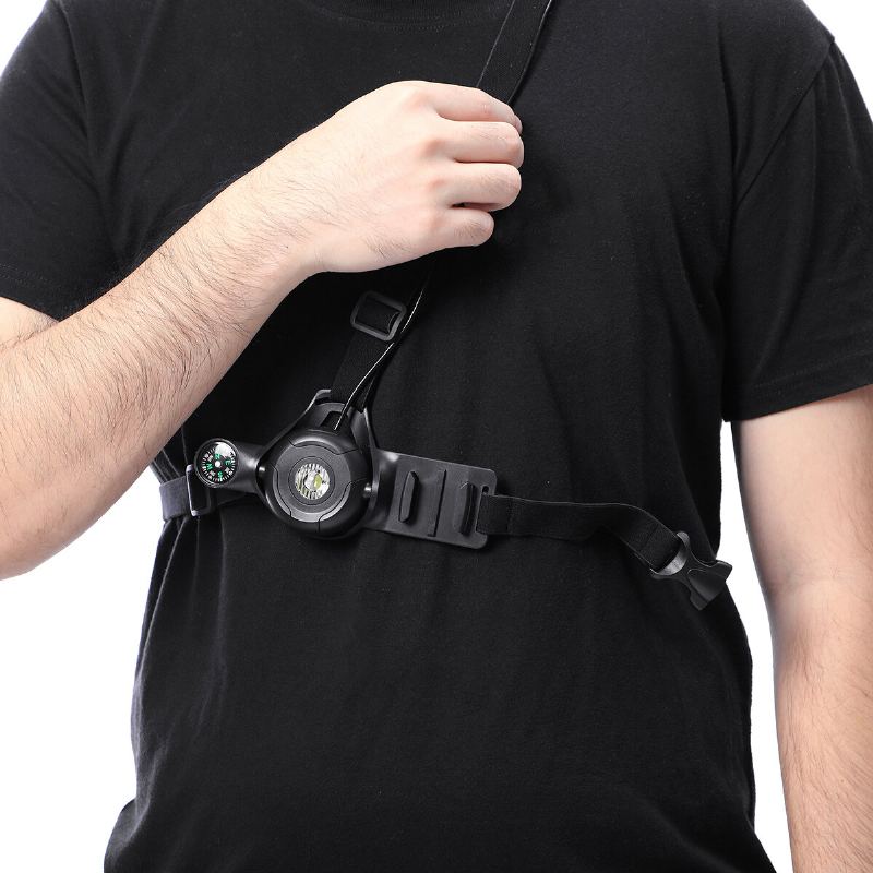 Multifunkční Výstražné Světlo Pro Běhání 4 Režimy Usb Hrudní Svítilna Pěší Jogging Kolo S Kompasem Pro Akční Kameru Cyklistické