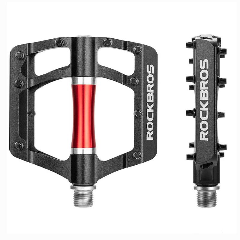 Pedály Na Kolo Rockbros Mtb Na Ploché Hliník 9/16" Protiskluzové Utěsněné Ložisko 21ks Nánožníky Na Platformu Na Kola Ze Slitiny