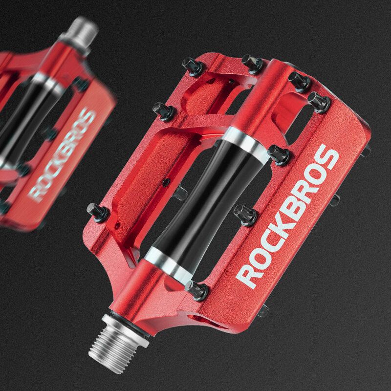 Pedály Na Kolo Rockbros Mtb Na Ploché Hliník 9/16" Protiskluzové Utěsněné Ložisko 21ks Nánožníky Na Platformu Na Kola Ze Slitiny