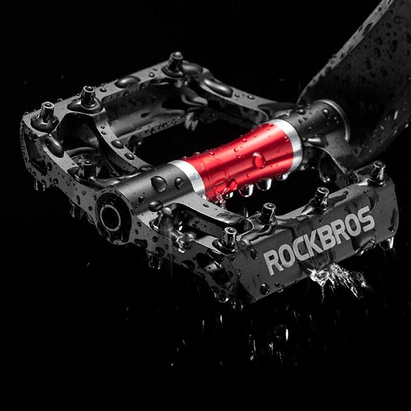 Pedály Na Kolo Rockbros Mtb Na Ploché Hliník 9/16" Protiskluzové Utěsněné Ložisko 21ks Nánožníky Na Platformu Na Kola Ze Slitiny