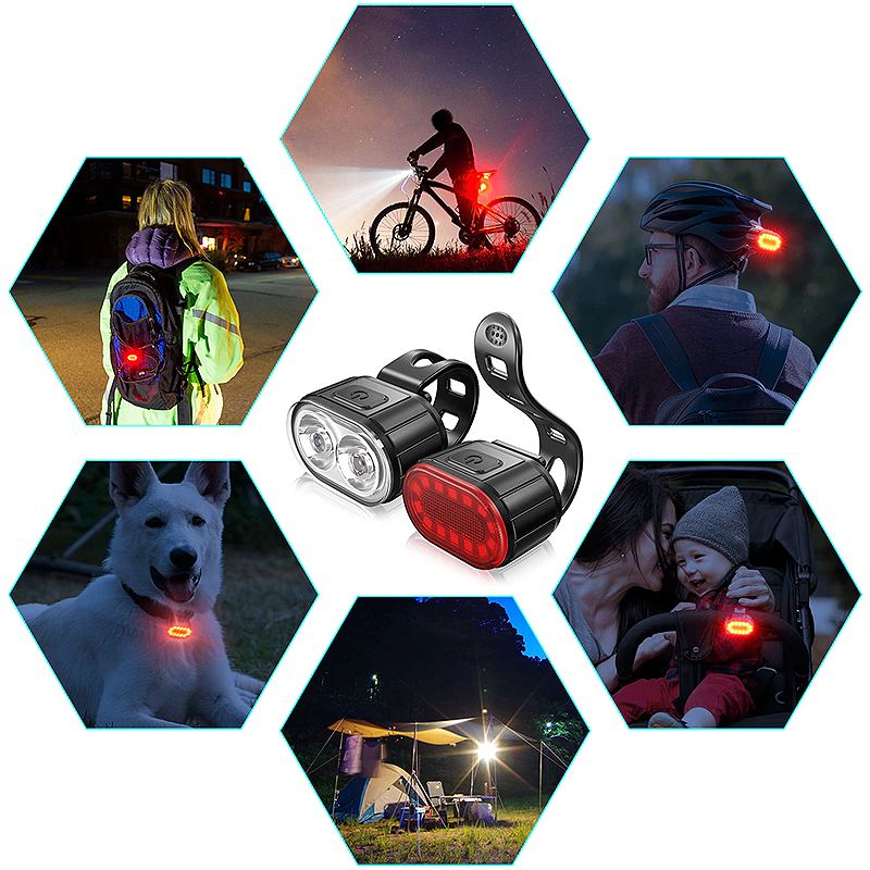 Sada Usb Nabíjení Led Předního A Zadního Světla Na Kolo
