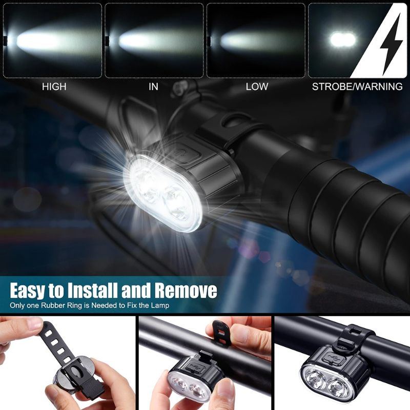 Sada Usb Nabíjení Led Předního A Zadního Světla Na Kolo