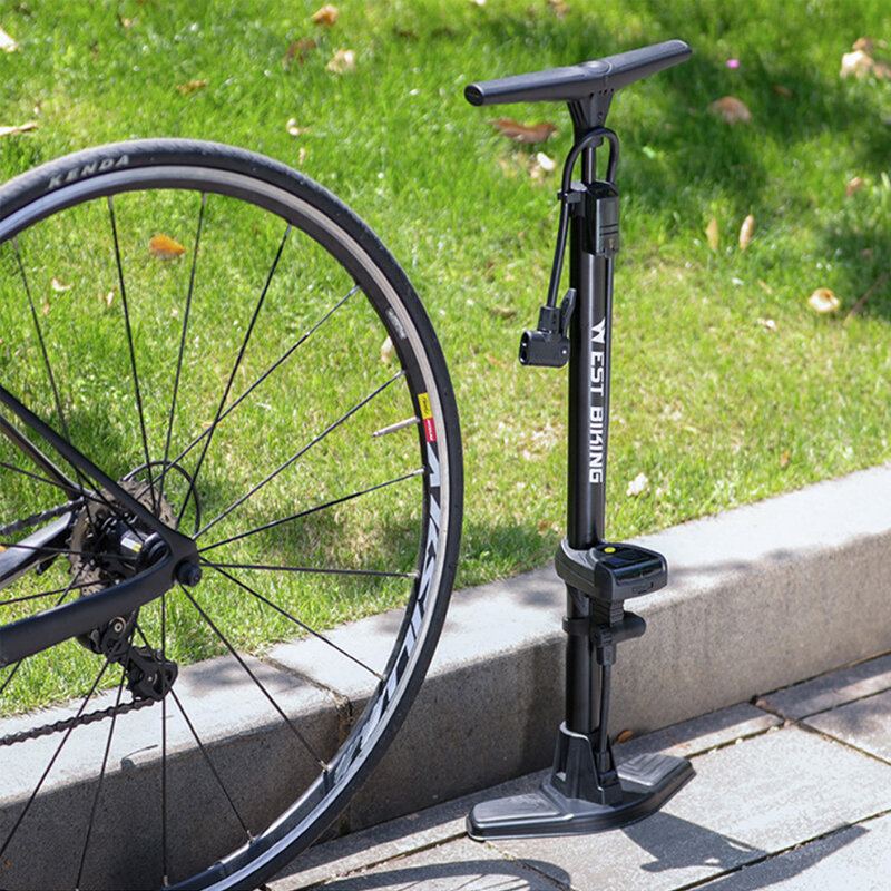 West Biking 145psi Tlaková Vzduchová Pumpa Na Kolo Digitální Elektronická Obrazovka Tlakoměr Vzduchu Multifunkční Tryska Venkovní Cyklistická Basketbalová