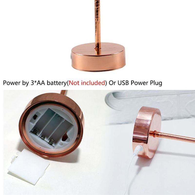 Péřová Stolní Lampa Napájení Usb/aa Baterií