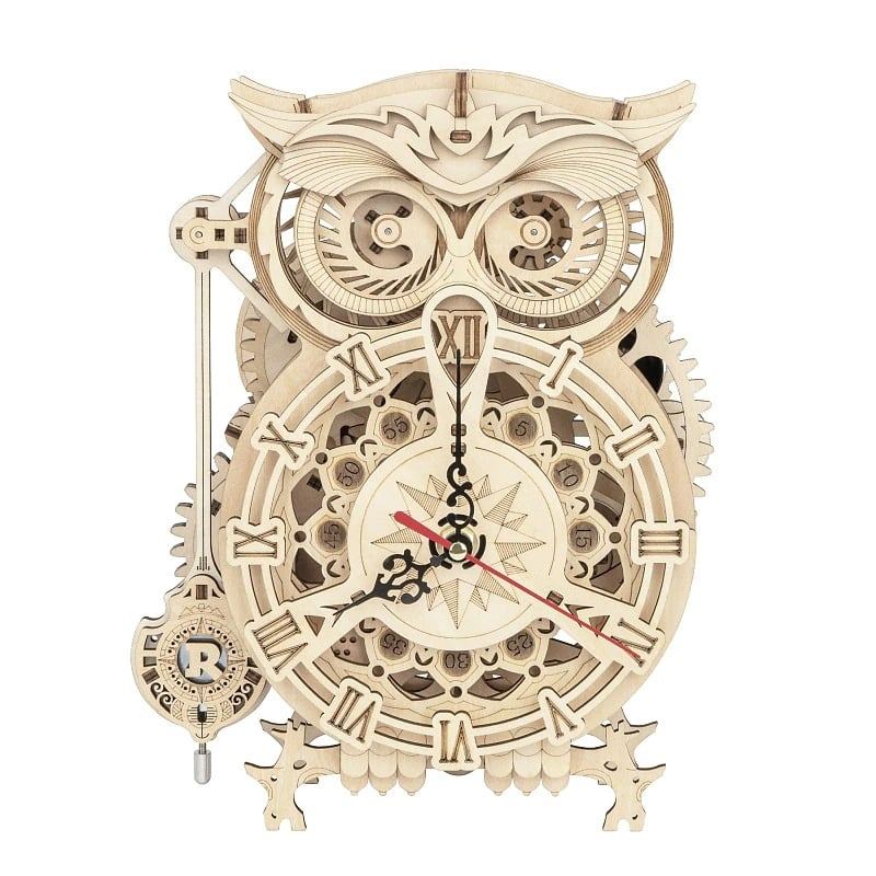 Sova Hodinky 3d Puzzle Stavební Cihly