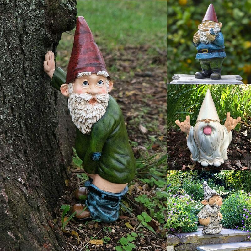 Pryskyřice Funny Naughty Garden Gnome Pro Vnitřní Nebo Venkovní Dekorace Na Trávník