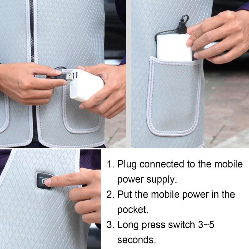 45/55/65\u2103 Usb Unisex Elektrická Vyhřívaná Teplá Vesta Pracovní Kabát Venkovní Lyžařská Bunda