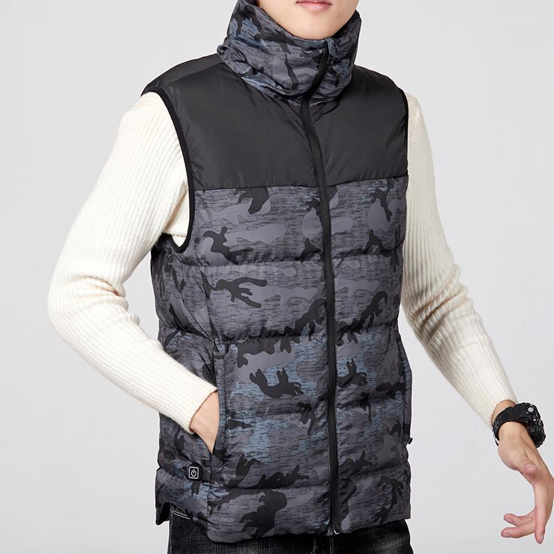 Elektrická Vesta Vyhřívaná Látková Bunda Usb Teplá Vyhřívací Podložka Body Winter Warmer Grey