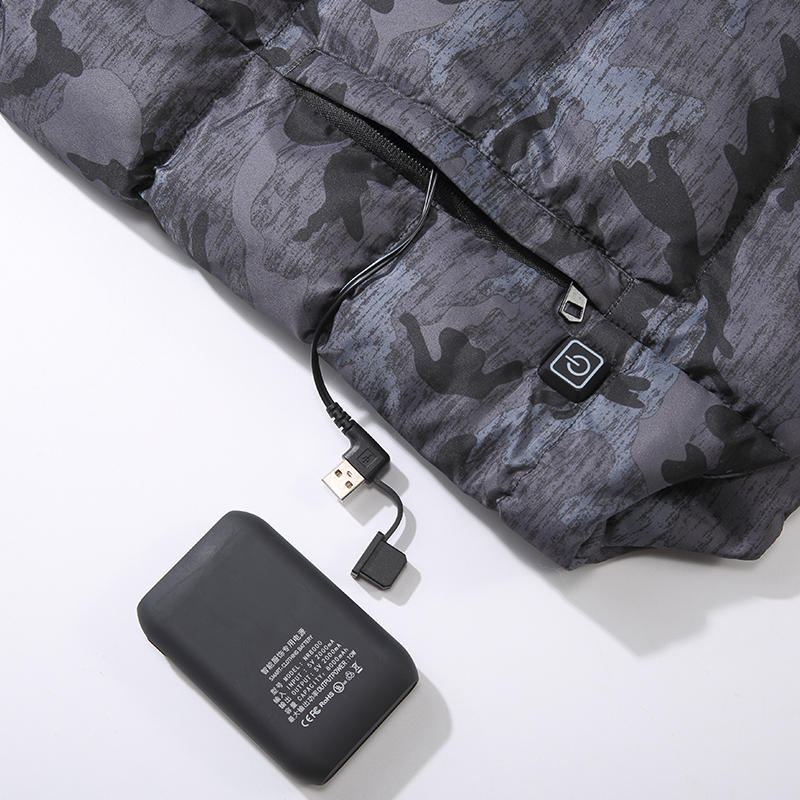 Elektrická Vesta Vyhřívaná Látková Bunda Usb Teplá Vyhřívací Podložka Body Winter Warmer Grey