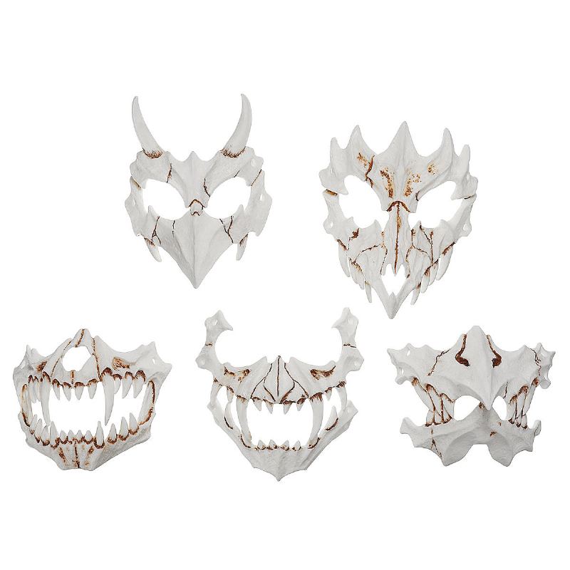 Halloweenská Pryskyřičná Maska Se Zvířecím Tématem Party Obličejová Skull Mask Cosplay