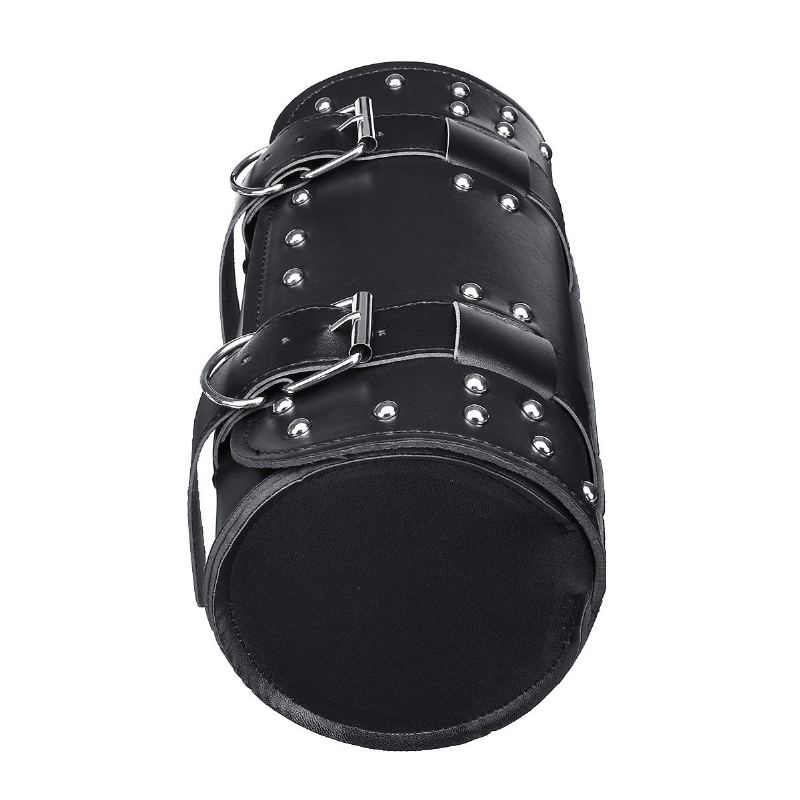 Motocykl Pu Kůže Černá Taška Na Nářadí Přední Vidlice Řídítka Sedlové Brašny Roll Barrel Style