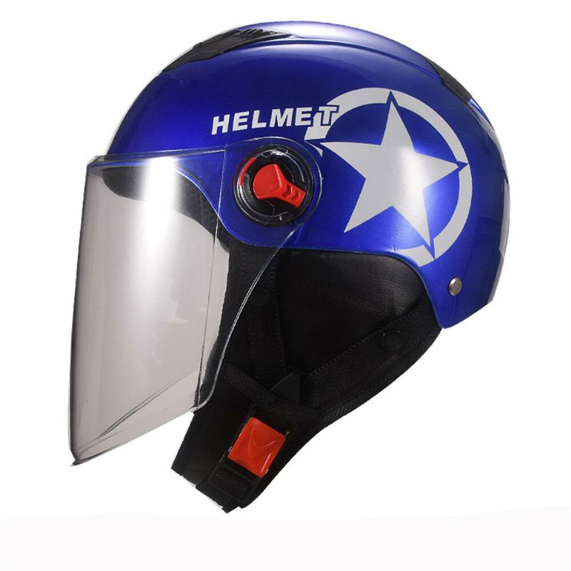 Poloobličejová Přilba Na Motocykl Byb S Průhledným Zorníkem Prodyšná Unisex