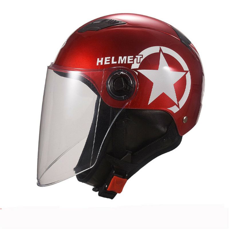 Poloobličejová Přilba Na Motocykl Byb S Průhledným Zorníkem Prodyšná Unisex