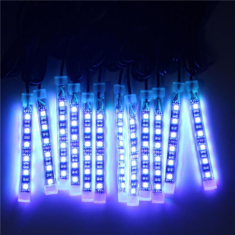 Sada 12x Led Dálkového Bezdrátového Proužku S Neonovým Světlem Pro Auto Nákladní Automobil Loď Motorové Kolo