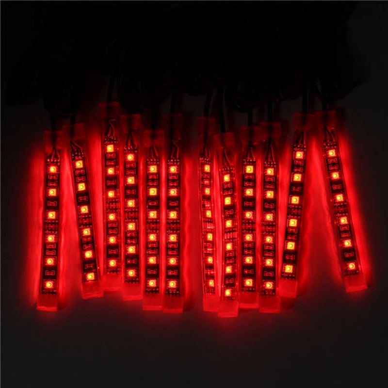 Sada 12x Led Dálkového Bezdrátového Proužku S Neonovým Světlem Pro Auto Nákladní Automobil Loď Motorové Kolo