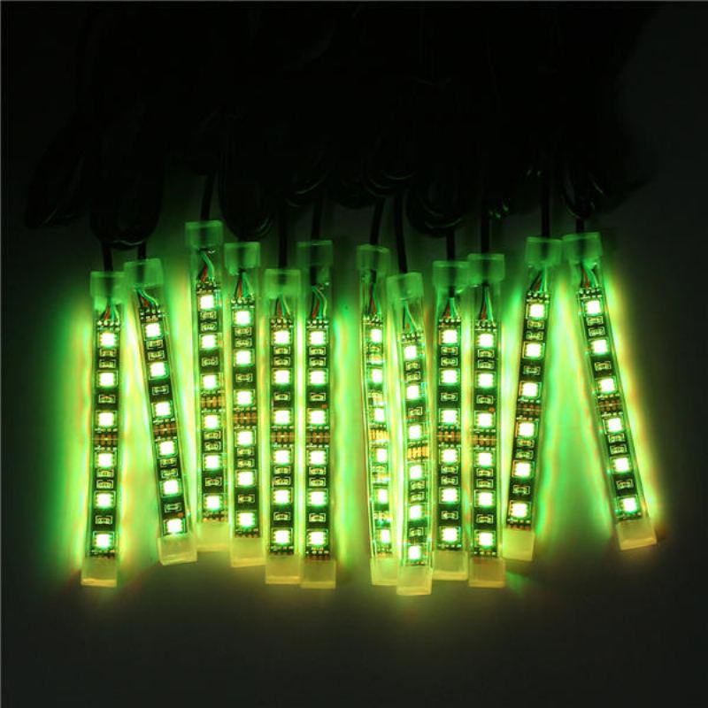 Sada 12x Led Dálkového Bezdrátového Proužku S Neonovým Světlem Pro Auto Nákladní Automobil Loď Motorové Kolo